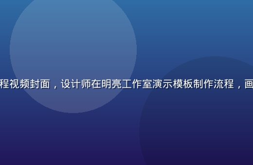 黄油创意教程视频封面，设计师在明亮工作室演示模板制作流程，画面专业温馨